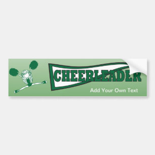 Pegatina Para Coche Chica de animadora verde Silhouette