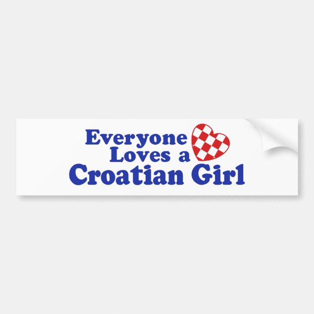 Pegatina Para Coche Chica de Croacia (Frente)