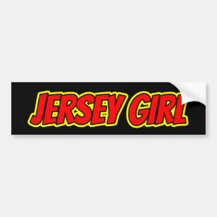 Pegatina Para Coche Chica de Jersey de Comic Rojo y Amarillo