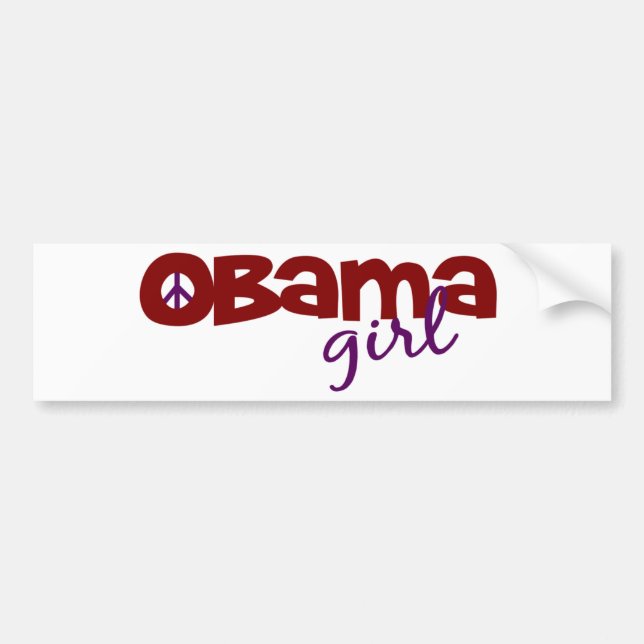 Pegatina Para Coche Chica de Obama (Frente)