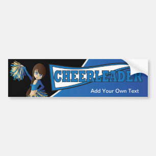 Pegatina Para Coche Chica Diva, animadora azul