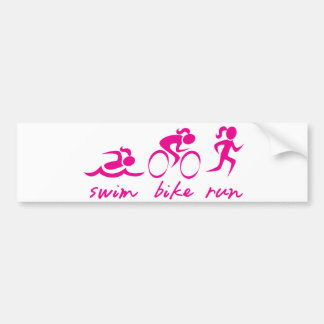 Pegatina Para Coche Chica funcionado con bici de la nadada tri