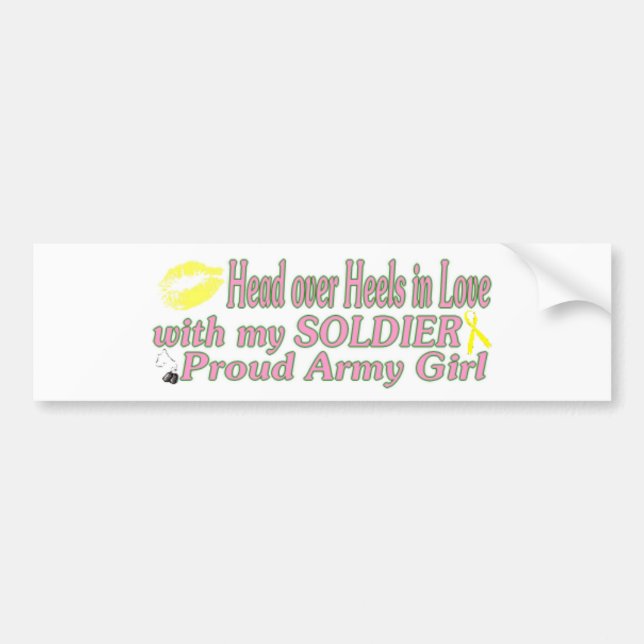 Pegatina Para Coche Chica orgulloso del ejército (Frente)
