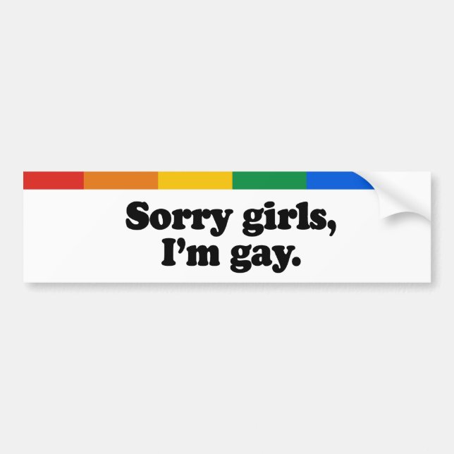 Pegatina Para Coche Chicas tristes, I&apos; gay de m (Frente)