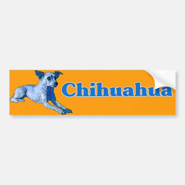 Pegatina Para Coche Chihuahua azul (Frente)