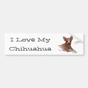 Pegatina Para Coche Chihuahua de Brown - amor de I mi chihuahua