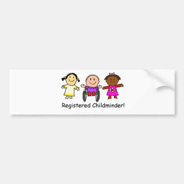 Pegatina Para Coche Childminder registrado (Frente)