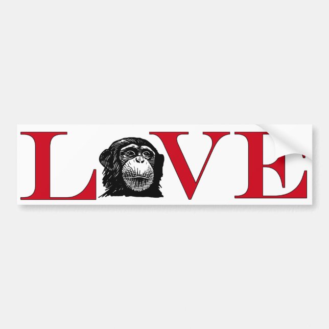 Pegatina Para Coche Chimp Lover Bumpersticker (Frente)