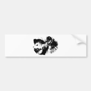 Pegatina Para Coche Chimpancé de arte pop negro y blanco