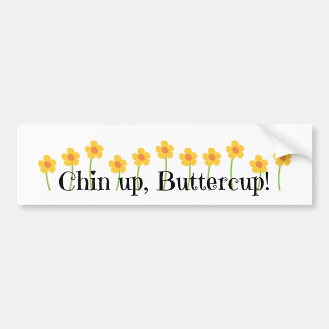Pegatina Para Coche Chin Up Buttercup (Frente)