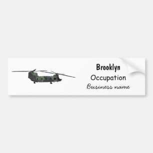 Pegatina Para Coche Chinook army helicopter cartoon illustration