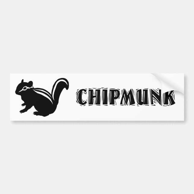 Pegatina Para Coche Chipmunk　illustration　(14)　Black (Frente)