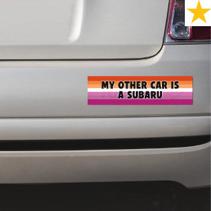 Pegatina Para Coche Chiste Divertido de Lesbiana Colores del Orgullo G