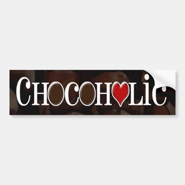 Pegatina Para Coche Chocoholic, Brown oscuro y diseño divertido del (Frente)