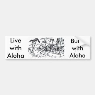 Pegatina Para Coche choza, LivewithAloha, BuildwithAloha