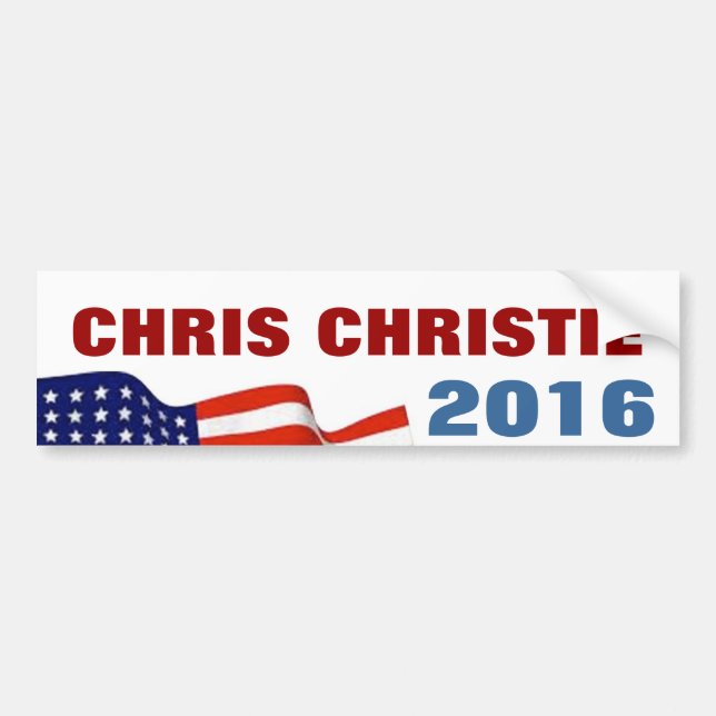 Pegatina Para Coche Chris Christie 2016 (Frente)