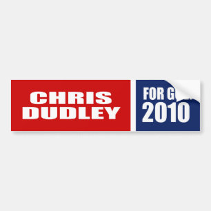 PEGATINA PARA COCHE CHRIS DUDLEY PARA EL GOBERNADOR