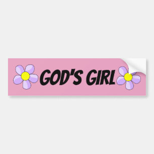 PEGATINA PARA COCHE CHRISTIAN BUMPER STICKERS, CHICA DE DIOS