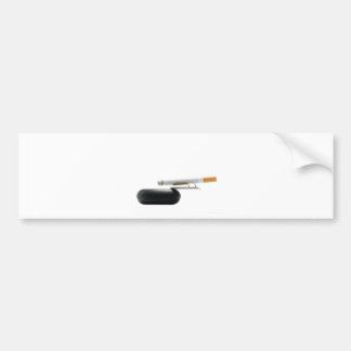 Pegatina Para Coche Cigarrillo en el cenicero sobre blanco