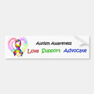 Pegatina Para Coche Cinta del autismo en corazón