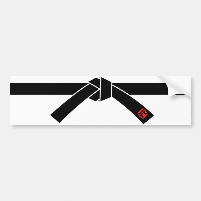 Pegatina Para Coche Cinturón negro, 黒 de artes marciales, 武 道 (Frente)