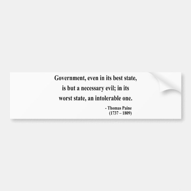 Pegatina Para Coche Cita 2a de Thomas Paine (Frente)