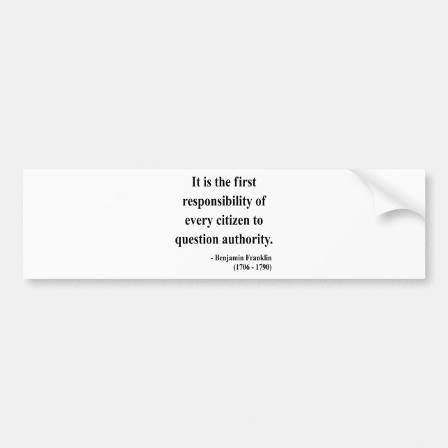 Pegatina Para Coche Cita 3a de Ben Franklin (Frente)