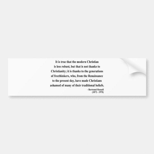 Pegatina Para Coche Cita 6a de Bertrand Russell (Frente)