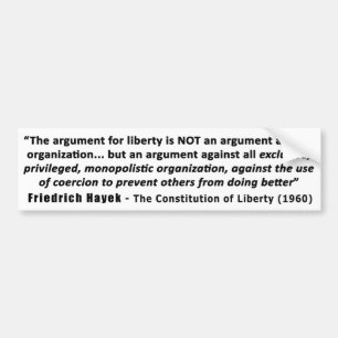 Pegatina Para Coche Cita de Friedrich Hayek la discusión para la