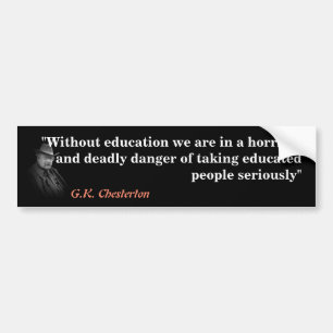 Pegatina Para Coche Cita de G.K. Chesterton sobre educación