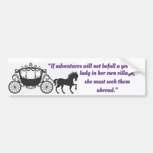 Pegatina Para Coche Cita de Jane Austen sobre aventura