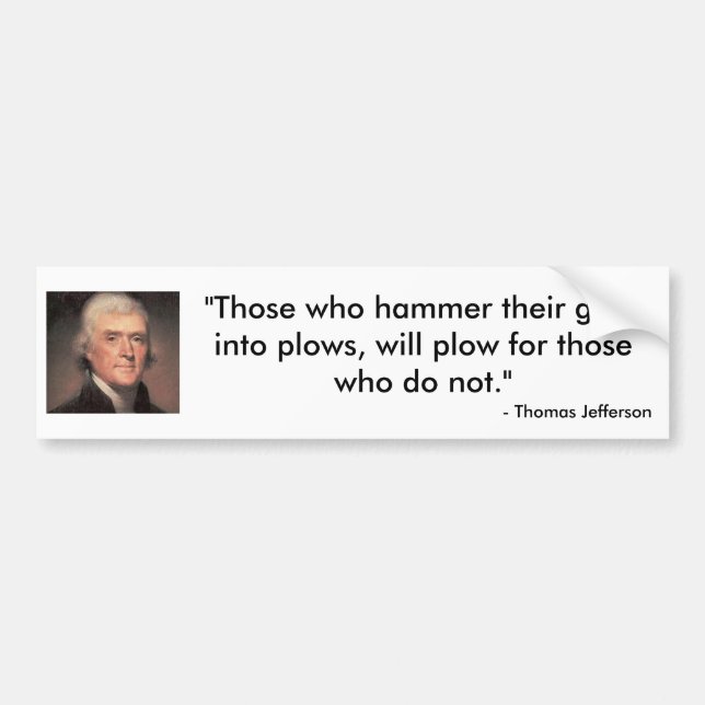 Pegatina Para Coche Cita de Thomas Jefferson (Frente)