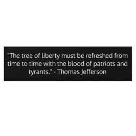 Pegatina Para Coche Cita de Thomas Jefferson, árbol de la libertad