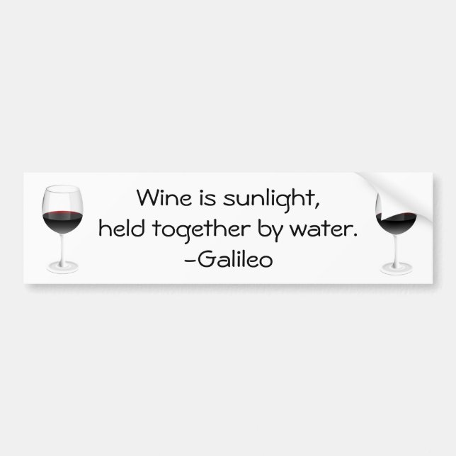 Pegatina Para Coche Cita del vino de Galileo (Frente)