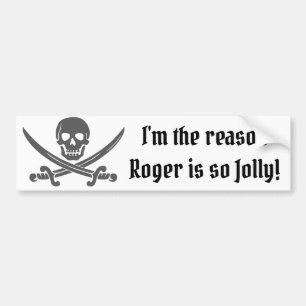 Pegatina Para Coche Cita pirata divertida con Jolly Roger