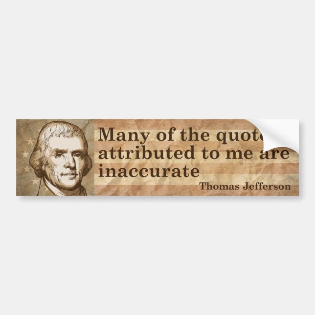 Pegatina Para Coche Citas de Thomas Jefferson (Frente)