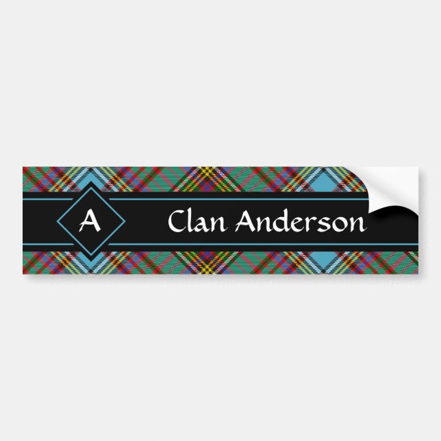 Pegatina Para Coche Clan Anderson Tartan Bumper Sticker (Frente)