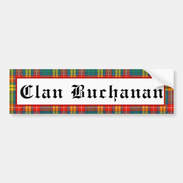 Pegatina Para Coche Clan Buchanan Tartan Bumper Sticker (Frente)