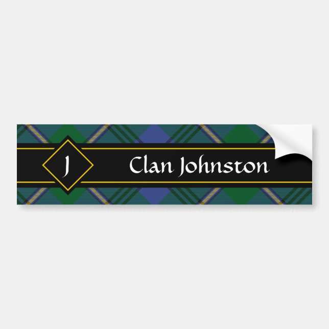 Pegatina Para Coche Clan Johnston Tartan Bumper Sticker (Frente)