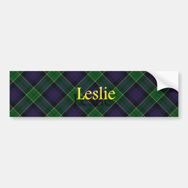 Pegatina Para Coche Clan Leslie Scottish Tartan (Frente)