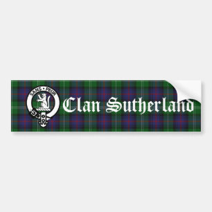 Pegatina Para Coche Clan Sutherland Escudo Badge & Tartán