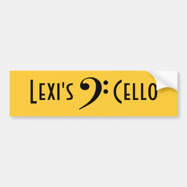 Pegatina Para Coche clef bajo, el violoncelo      de Lexi (Frente)