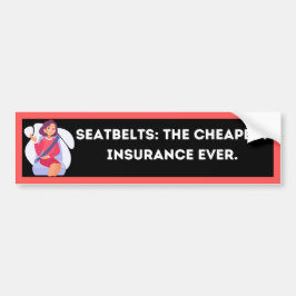 Pegatina Para Coche Clever Simple Seatbelt Awareness Bumper Sticker