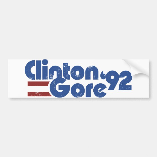 Pegatina Para Coche Clinton GORE 1992 (Frente)