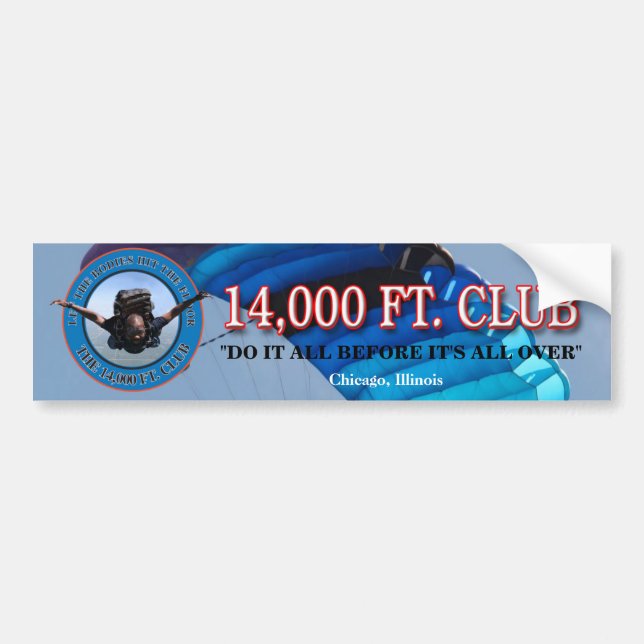 Pegatina Para Coche ¡! club de 4.000 pies (Frente)