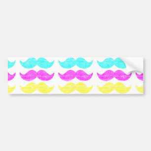 Pegatina Para Coche CMY Mustaches (estilo letterpress)