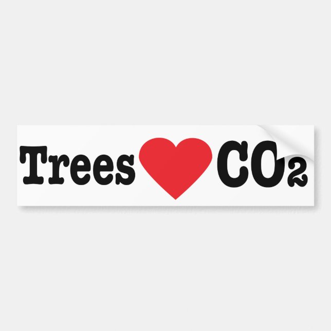 Pegatina Para Coche CO2 del amor de los árboles (Frente)