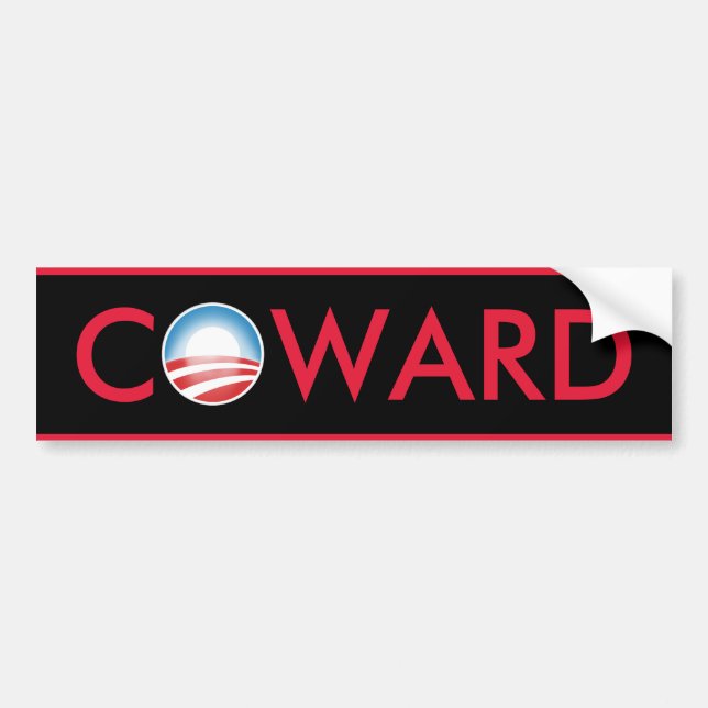 Pegatina Para Coche Cobarde de Obama (Frente)