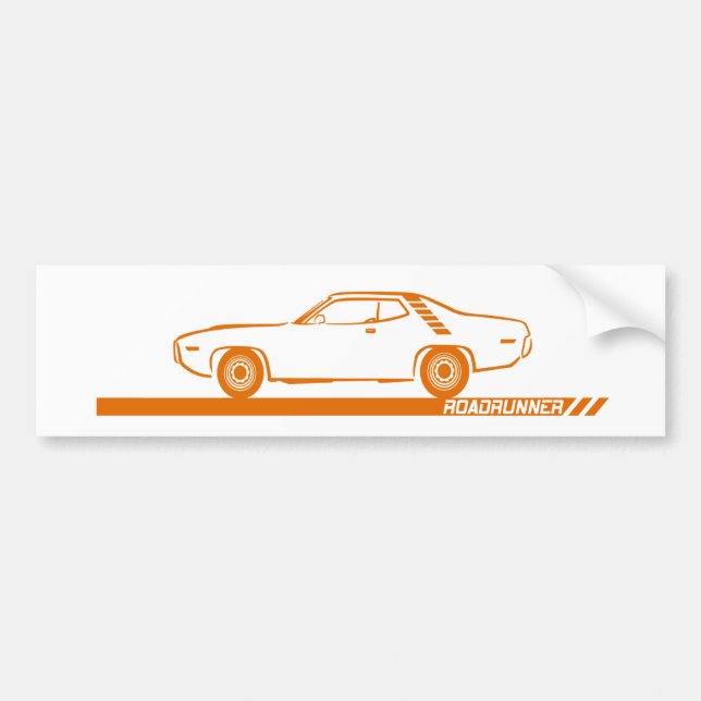 Pegatina Para Coche Coche 1971-72 del naranja del Roadrunner (Frente)