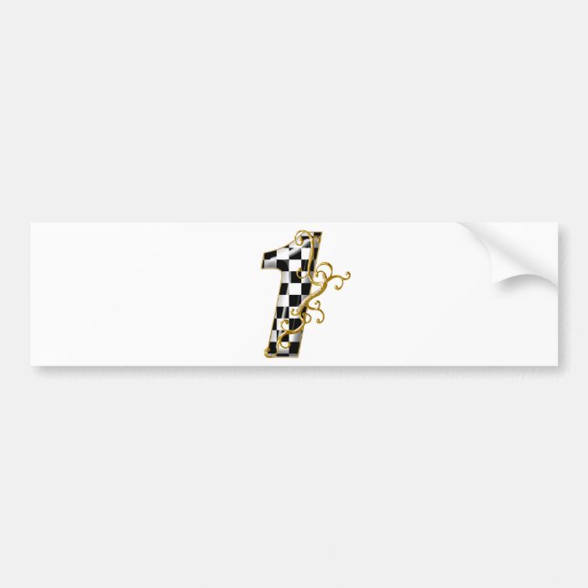 Pegatina Para Coche coche de carreras número 1 (Frente)